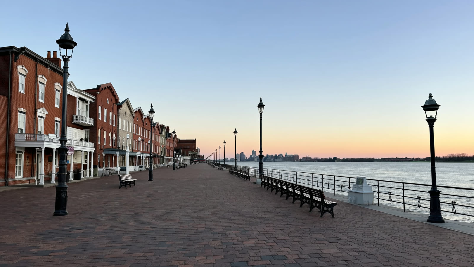 Burlington riverfront on the Delaware